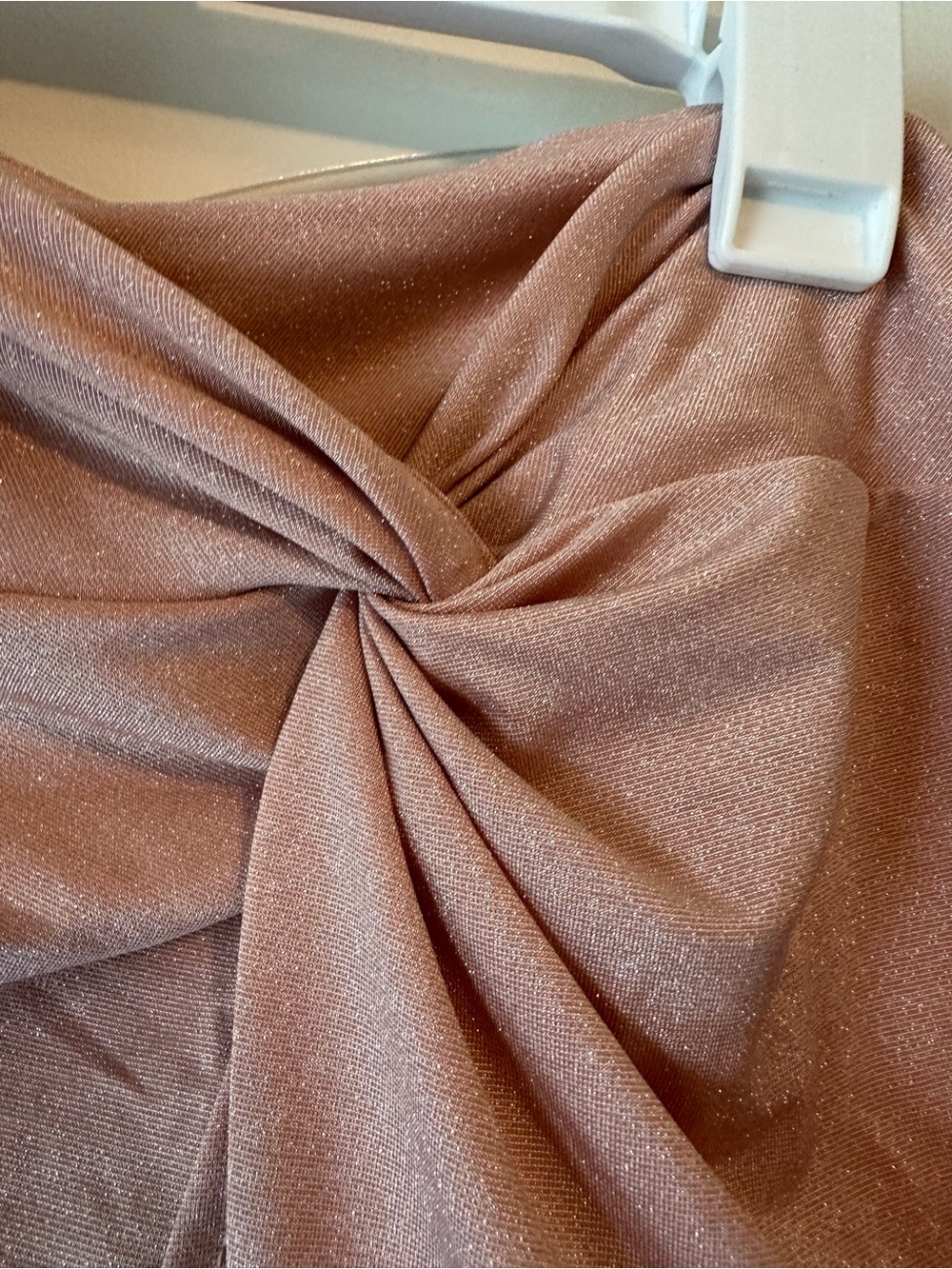 Twist-Front Pink Satin Mini Skirt Swim Cover-Up - Picture 5 of 6